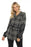 Joseph Ribkoff Style 223158 Black/White/Grey Knit Plaid Tie-Waist Jacket
