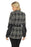 Joseph Ribkoff Black/White/Grey Knit Plaid Tie-Waist Jacket 223158 NEW