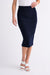 Joseph Ribkoff Style 163083 Midnight Blue Back Slit Pull On Knee-Length Pencil Skirt