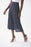 Joseph Ribkoff Style 222062 Midnight Blue/Vanilla Polka Dot Front Slit Midi Skirt
