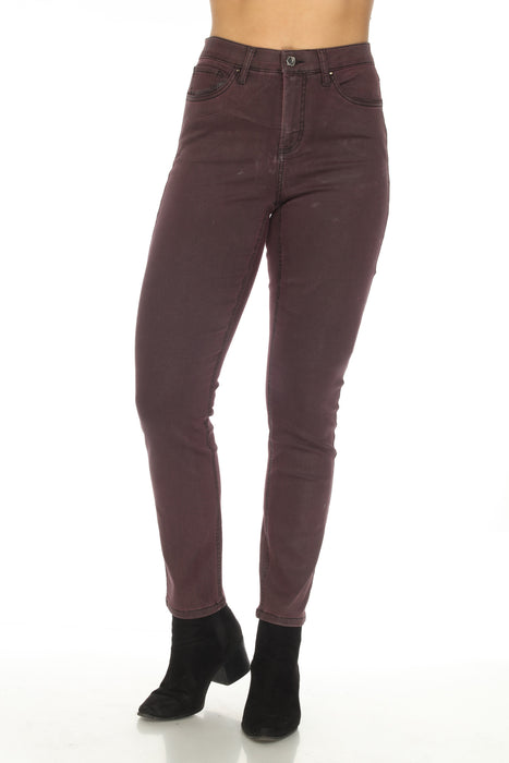 Joseph Ribkoff Style 223933 Mulberry Coated Slim Ankle Jeans