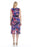 Joseph Ribkoff Multi Floral Print Ruffled Sleeveless Mock-Wrap Midi Dress 212169 NEW