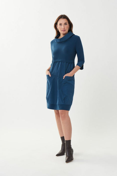 Joseph Ribkoff Style 173444 Nightfall Cowl Neck 3/4 Sleeve Tiered Dress