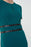Joseph Ribkoff Rainforest Green Studded Faux Leather Trim Sheath Dress 223174 NEW