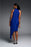 Joseph Ribkoff Royal Sapphire Chiffon Overlay Halter Sleeveless Dress 223716 NEW