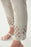 Joseph Ribkoff Sand Studded Lattice Frayed Hem Cutout Capri Jeans 221919 NEW