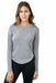 Joseph Ribkoff Style 171451 Silver Melange Long Sleeve Knitted Sweater Top