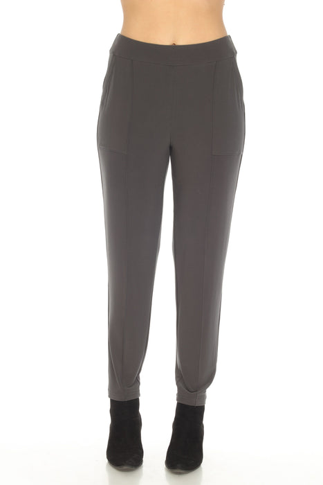 Joseph Ribkoff Style 223147 Slate Grey Front Seam Pull On Ankle Pants