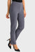 Joseph Ribkoff Style 143105 Smokey Grey Back Slit Straight Leg Pull On Pants