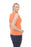 Joseph Ribkoff Tangerine Scoop Neck One Shoulder Sleeve Top 211204 NEW