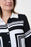 Joseph Ribkoff Vanilla/Black Blocked Stripes Long Sleeve Tunic Blouse 223018 NEW