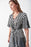 Joseph Ribkoff Vanilla/Black Striped Tie Front Short Sleeve Midi Dress 221130 NEW