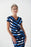 Joseph Ribkoff Vanilla/Multi Striped Tie-Dye Short Sleeve Sheath Dress 222277 NEW