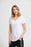 Joseph Ribkoff Style 213338 White V-Neck Cutout Short Sleeve T-Shirt