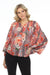 Love Johnny Was Style L10322 Ingrid Floral Print Button-Down Shirt Boho Chic