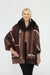 OO LA LA Style M5170 Brown Detachable Fur Collar Cape Boho Chic