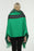 OO LA LA Green Striped Fur Collar Cape Boho Chic M5117 NEW