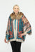 OO LA LA Style M5170 Teal Detachable Fur Collar Cape Boho Chic