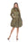 Samuel Dong Style 11664 Military Belted Full Zip Water Resistant Bubble Coat Dress